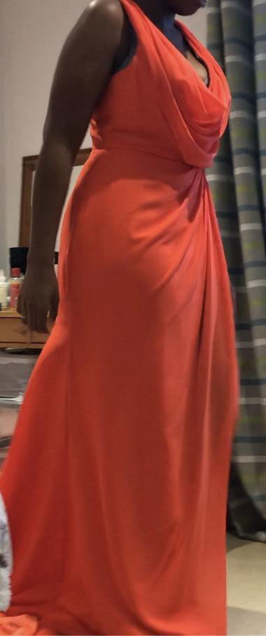 Chiffon Long Champagne Bridesmaid Dresses with Sexy High Slit and Front Ruffles