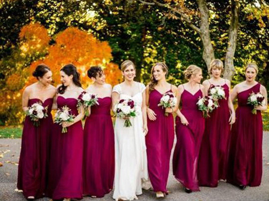 Twisted Strapless Sweetheart Neckline Long Chiffon Bridesmaid Dress
